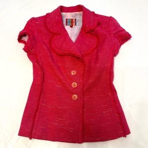 Petro Zillia Salmon Short Sleeve Blazer 0